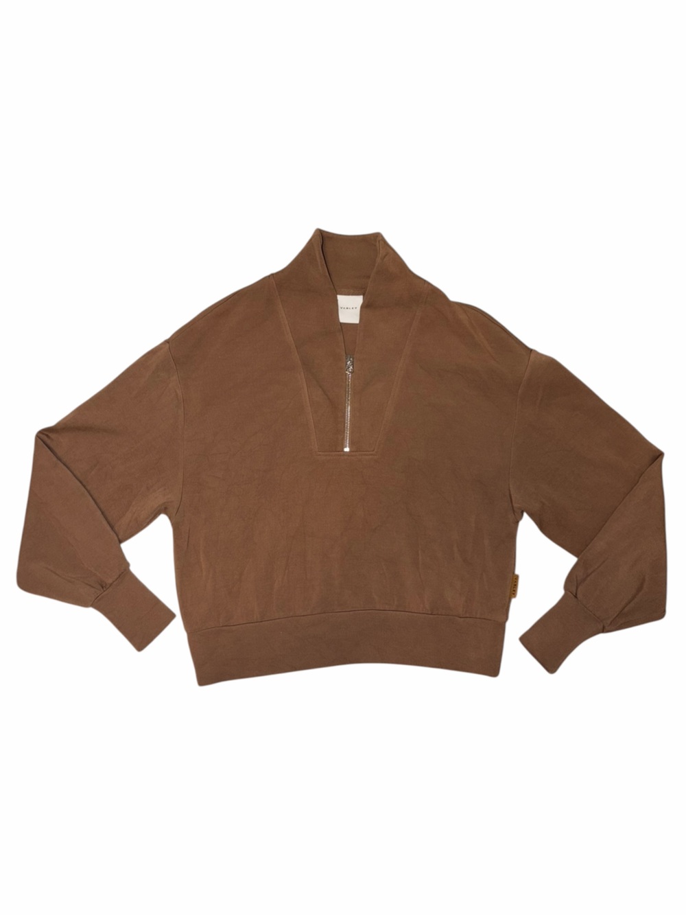 Varley Davidson DoubleSoft Quarter Zip Sweatshirt Golden Bronze XS Athleisure